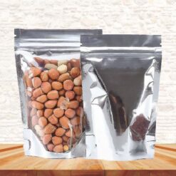 Transparent & Silver Zipper Stand-up Pouch