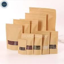 Kraft Paper Zipper Stand-up Pouch With Window