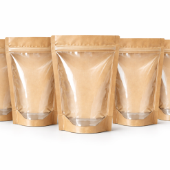 One Side Kraft- One Side Transparent Stand up Pouch