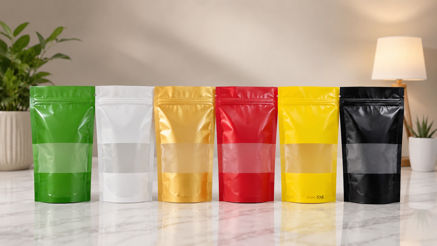 Glossy Finish Stand up Pouches With Window - Image 4